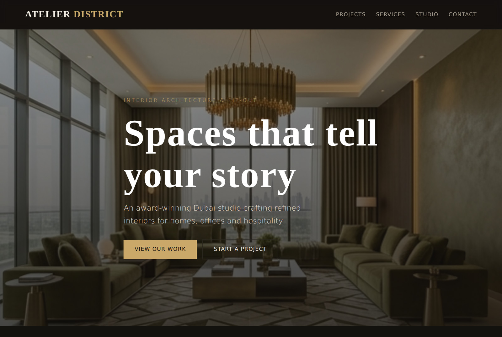 Interior design website preview
