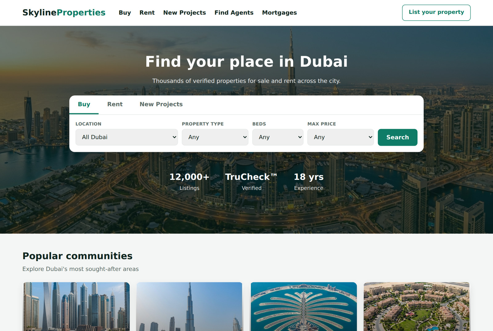 Real estate website preview